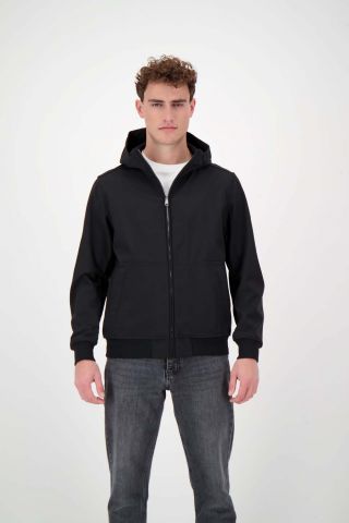 HOODED SOFTSHELL JACKET SILVER ZIP